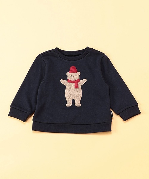 COMME CA ISM（コムサイズム）の「クマアップリケ付き　トレーナー(80・90サイズ)（スウェット・キッズ・ネイビー/グレー・80ｃｍ/90cm）」の11枚目の写真