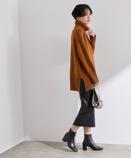 ADAM ET ROPE'（アダムエロペ）の「【一部店舗限定】バルキーニットタートルプルオーバー（ニット/セーター・レディース・グレー/イエロー/キャメル/キナリ・FREE）」の10枚目の写真