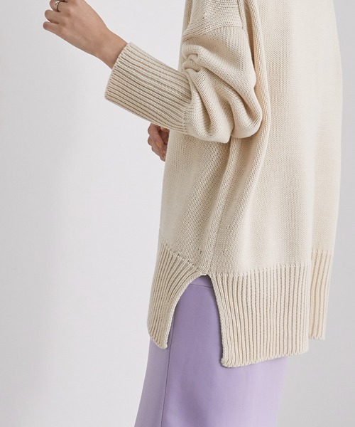 ADAM ET ROPE'（アダムエロペ）の「【一部店舗限定】バルキーニットタートルプルオーバー（ニット/セーター・レディース・グレー/イエロー/キャメル/キナリ・FREE）」の9枚目の写真