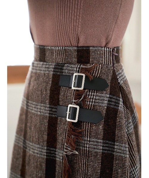 フリンジチェックラップスカート（スカート）｜Darich（ダーリッチ）の  