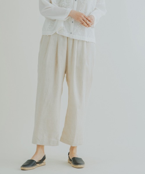 Kelen（ケレン）の「「KELEN / ケレン」9分丈イージータックトラウザー"Soi Linen"（その他パンツ・レディース・ブラック/パープル/アイボリー/ミント/グレイッシュベージュ・S/M）」の2枚目の写真