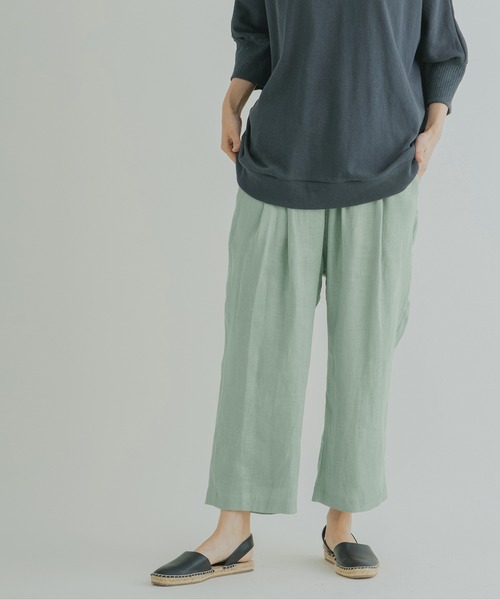 Kelen（ケレン）の「「KELEN / ケレン」9分丈イージータックトラウザー"Soi Linen"（その他パンツ・レディース・ブラック/パープル/アイボリー/ミント/グレイッシュベージュ・S/M）」の4枚目の写真