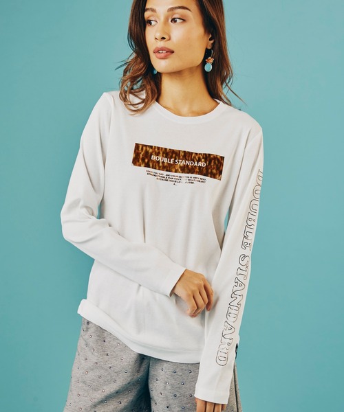 DOUBLE STANDARD CLOTHING(ダブルスタンダードクロージング)の「ガス強撚フライスロンT(Tシャツ/カットソー・レディース・ベージュ/オフホワイト・FREE)」の2枚目の写真