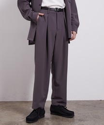 JUNRED | 【スムースタッチ】ボックスタックワイドパンツ(スラックス)