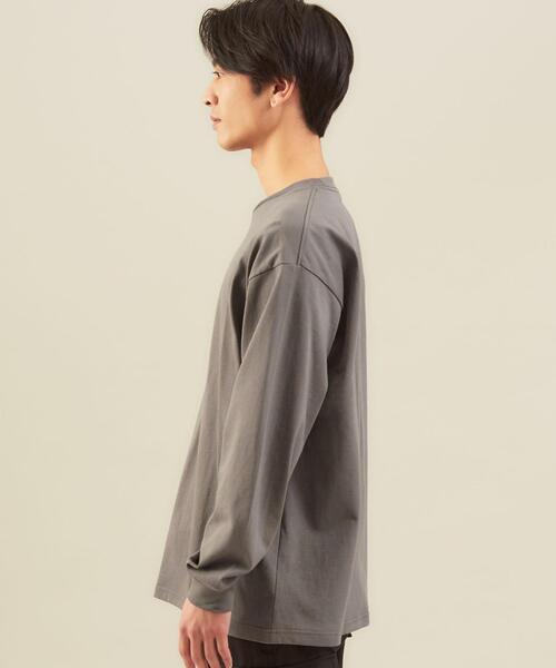 green label relaxing（グリーンレーベルリラクシング）の「SC SINCERELY プリント クルーネック 長袖 カットソー（Tシャツ/カットソー・メンズ・ライトグレー/ロイヤルブルー/ベージュ・LARGE/SMALL/X-LARGE/MEDIUM）」の4枚目の写真