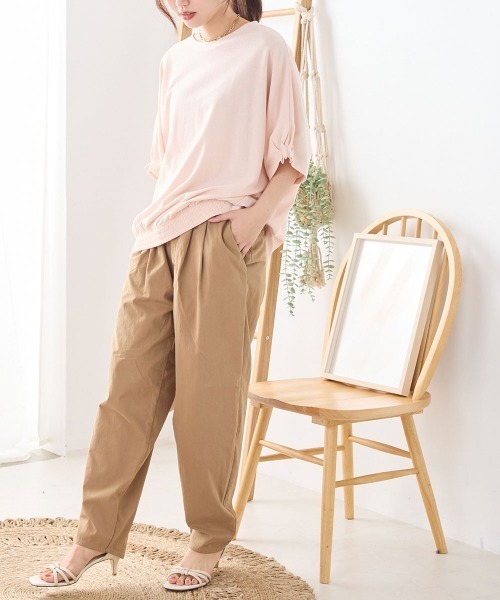 OMNES（オムネス）の「コットンナイロン タックパンツ（その他パンツ・レディース・ブラック/ベージュ/グリーン系その他・MEDIUM/LARGE）」の9枚目の写真