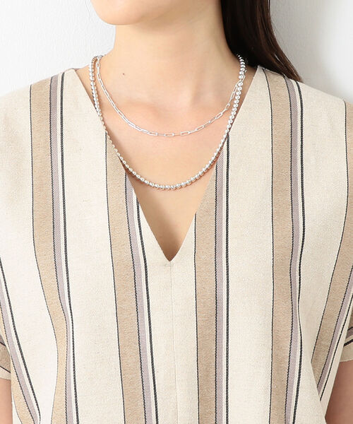 BEAMS LIGHTS（ビームスライツ）の「BEAMS LIGHTS / ストライプ Vネック ワンピース（ワンピース・レディース・ベージュ/サックスブルー・38/36）」の13枚目の写真