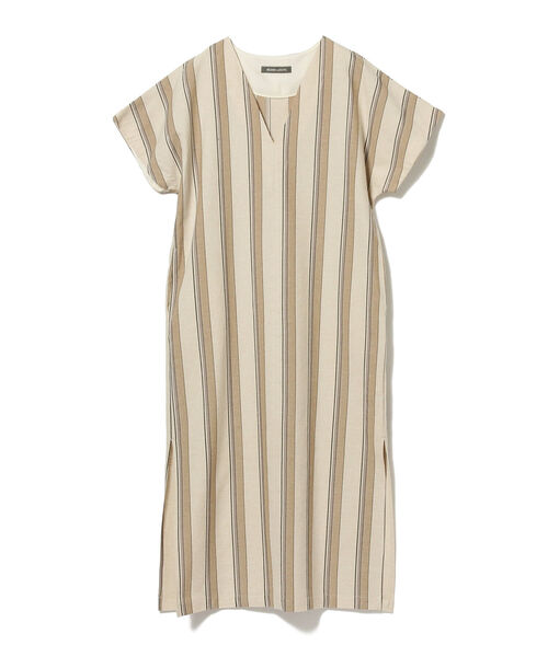 BEAMS LIGHTS（ビームスライツ）の「BEAMS LIGHTS / ストライプ Vネック ワンピース（ワンピース・レディース・ベージュ/サックスブルー・38/36）」の8枚目の写真