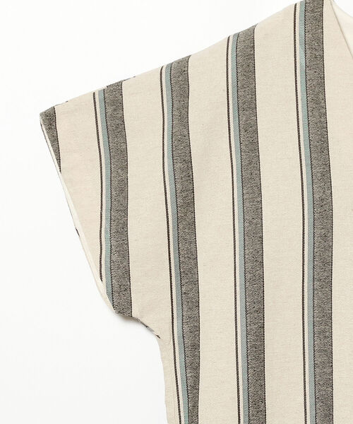 BEAMS LIGHTS（ビームスライツ）の「BEAMS LIGHTS / ストライプ Vネック ワンピース（ワンピース・レディース・ベージュ/サックスブルー・38/36）」の16枚目の写真