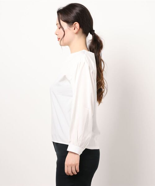 Ritzy（リッツィー）の「大人カジュアル　ボトルネックパフスリーブ7分袖カットソー（Tシャツ/カットソー・レディース・ホワイト・S/M/L）」の3枚目の写真