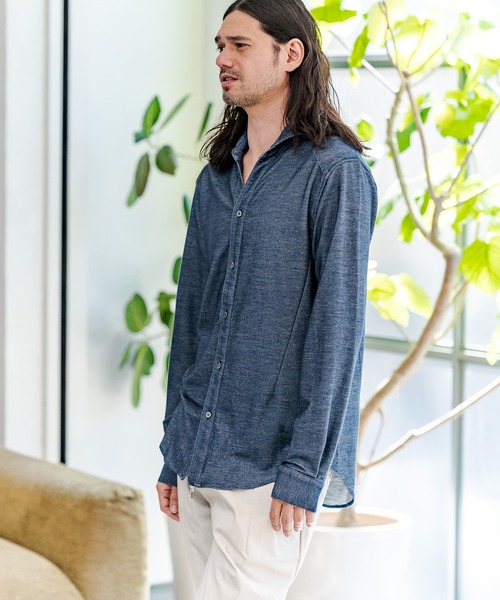 CAMBIO(カンビオ)の「ms4663-カットデニムスキッパーシャツ(シャツ/ブラウス・メンズ・ネイビー/ブラック・M/L)」の12枚目の写真