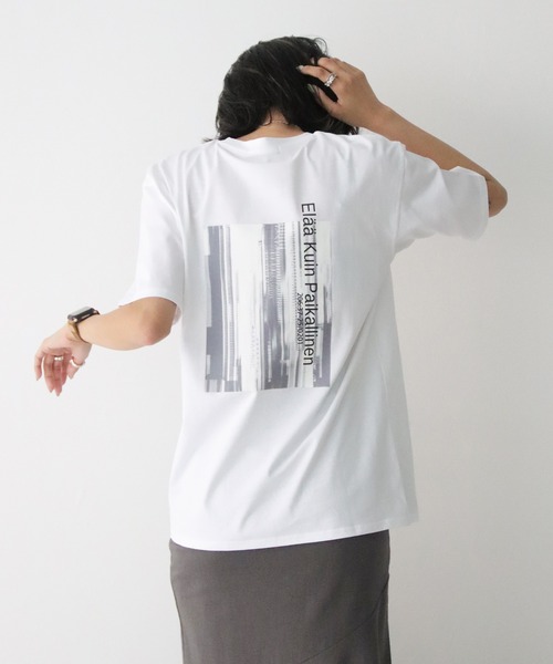 Avvenente（アベネンテ）の「【Avvenente】ニュアンス転写プリントTシャツ（Tシャツ/カットソー・レディース・ブラック/オフホワイト・M）」の21枚目の写真