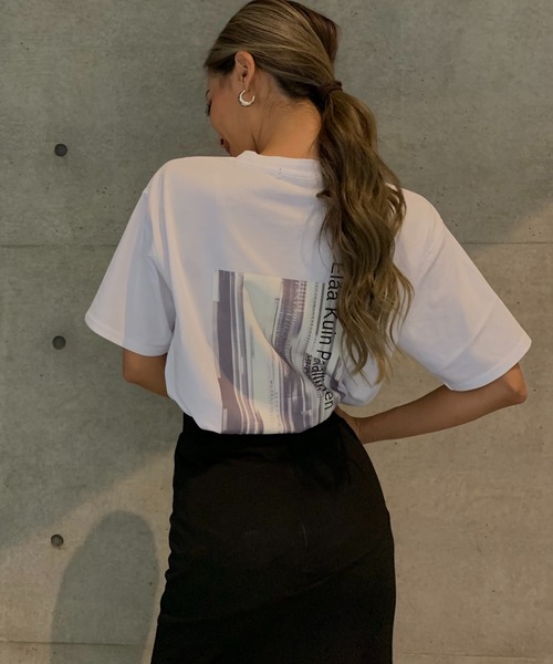 Avvenente（アベネンテ）の「【Avvenente】ニュアンス転写プリントTシャツ（Tシャツ/カットソー・レディース・ブラック/オフホワイト・M）」の14枚目の写真