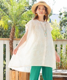 チャイハネ | 【チャイハネ】yul リーフ柄フレンチスリーブブラウス(シャツ/ブラウス)