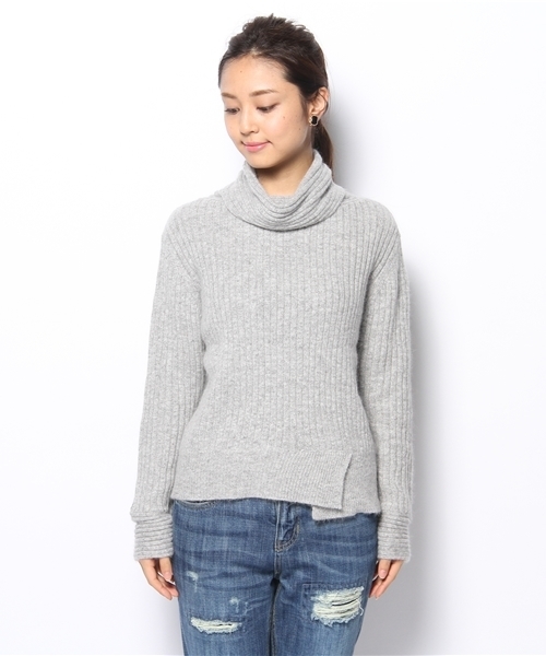 B:MING by BEAMS（ビーミングバイビームス）の「□ビーミング by ビームス / リブオフタートルプルオーバー（ニット/セーター・レディース・ライトグレー/カーキ/オフホワイト・ONE SIZE）」の4枚目の写真