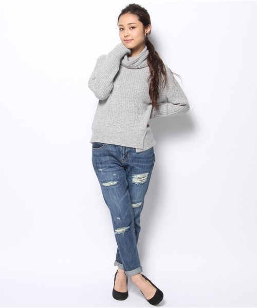 B:MING by BEAMS（ビーミングバイビームス）の「□ビーミング by ビームス / リブオフタートルプルオーバー（ニット/セーター・レディース・ライトグレー/カーキ/オフホワイト・ONE SIZE）」の7枚目の写真