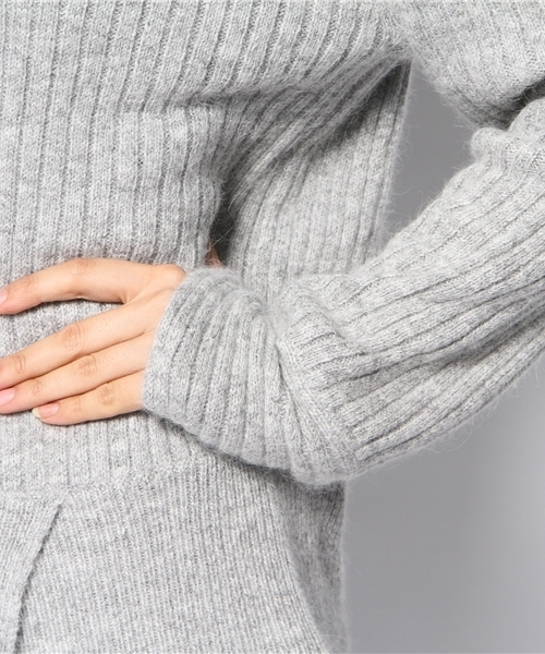 B:MING by BEAMS（ビーミングバイビームス）の「□ビーミング by ビームス / リブオフタートルプルオーバー（ニット/セーター・レディース・ライトグレー/カーキ/オフホワイト・ONE SIZE）」の9枚目の写真