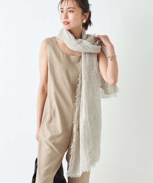 RIVE DROITE(リヴドロワ)の「ナチュラルな風合いで心地良い大判ストール ソリッドリネンストール(ストール/ショール・レディース・キャメル/ブラウン/ベージュ・FREE)」の11枚目の写真