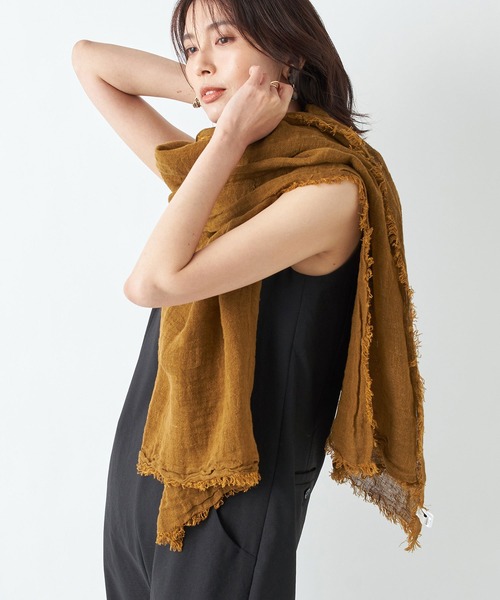 RIVE DROITE(リヴドロワ)の「ナチュラルな風合いで心地良い大判ストール ソリッドリネンストール(ストール/ショール・レディース・キャメル/ブラウン/ベージュ・FREE)」の20枚目の写真