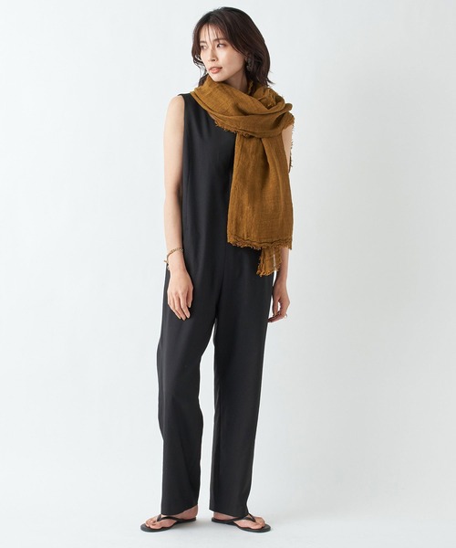 RIVE DROITE(リヴドロワ)の「ナチュラルな風合いで心地良い大判ストール ソリッドリネンストール(ストール/ショール・レディース・キャメル/ブラウン/ベージュ・FREE)」の21枚目の写真