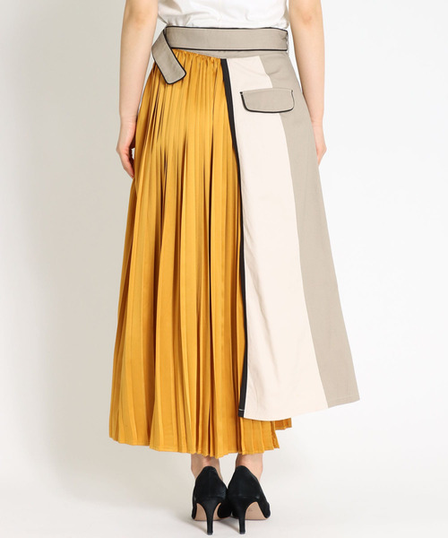 Cepica（セピカ）の「サイドプリーツパイピングSK（スカート・レディース・ベージュ/カーキ・FREE）」の4枚目の写真