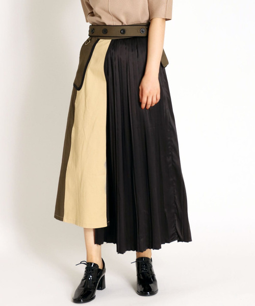 Cepica（セピカ）の「サイドプリーツパイピングSK（スカート・レディース・ベージュ/カーキ・FREE）」の5枚目の写真