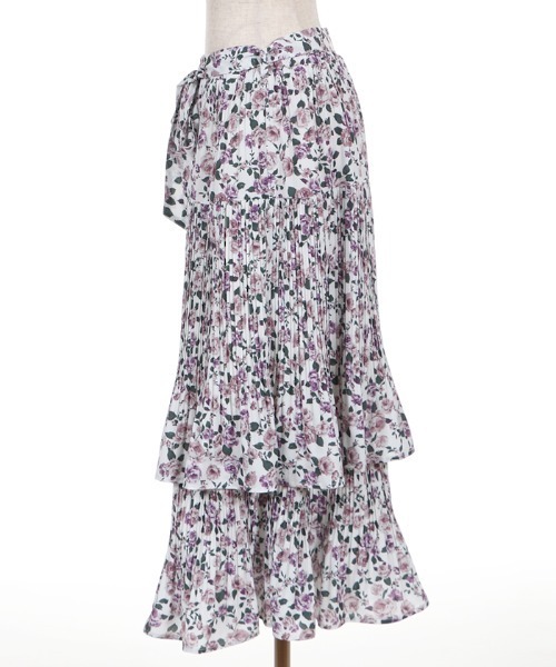 axes femme（アクシーズファム）の「花柄プリーツティアードSK