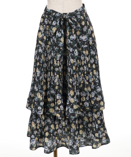 axes femme（アクシーズファム）の「花柄プリーツティアードSK