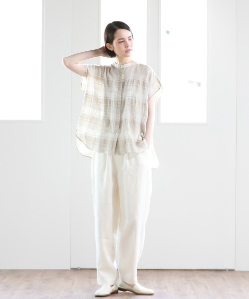 Pao de lo（パオデロ）の「チェック半袖ブラウス（シャツ/ブラウス・レディース・ベージュ系その他/ブラック系その他・9号/7号）」の10枚目の写真