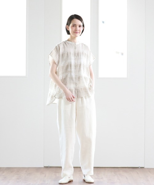 Pao de lo（パオデロ）の「チェック半袖ブラウス（シャツ/ブラウス・レディース・ベージュ系その他/ブラック系その他・9号/7号）」の11枚目の写真