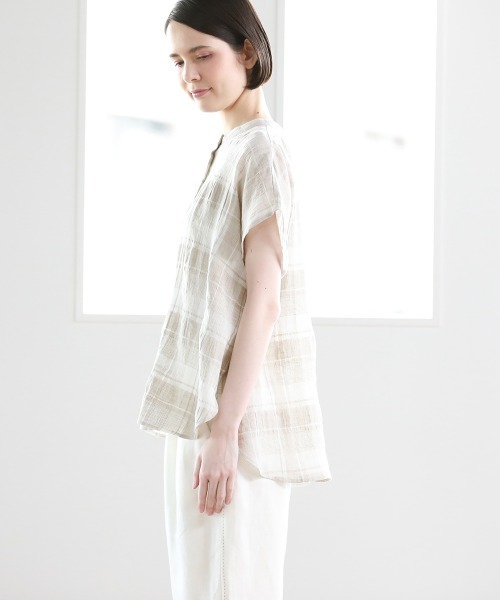 Pao de lo（パオデロ）の「チェック半袖ブラウス（シャツ/ブラウス・レディース・ベージュ系その他/ブラック系その他・9号/7号）」の13枚目の写真