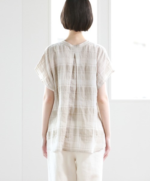 Pao de lo（パオデロ）の「チェック半袖ブラウス（シャツ/ブラウス・レディース・ベージュ系その他/ブラック系その他・9号/7号）」の14枚目の写真