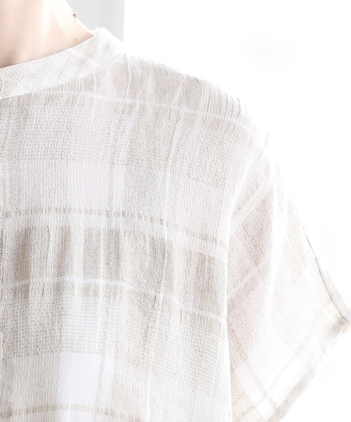 Pao de lo（パオデロ）の「チェック半袖ブラウス（シャツ/ブラウス・レディース・ベージュ系その他/ブラック系その他・9号/7号）」の15枚目の写真