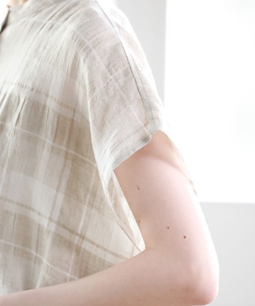 Pao de lo（パオデロ）の「チェック半袖ブラウス（シャツ/ブラウス・レディース・ベージュ系その他/ブラック系その他・9号/7号）」の16枚目の写真