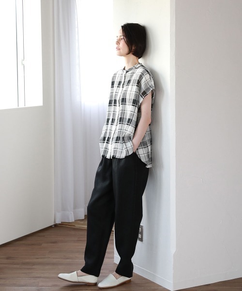 Pao de lo（パオデロ）の「チェック半袖ブラウス（シャツ/ブラウス・レディース・ベージュ系その他/ブラック系その他・9号/7号）」の18枚目の写真