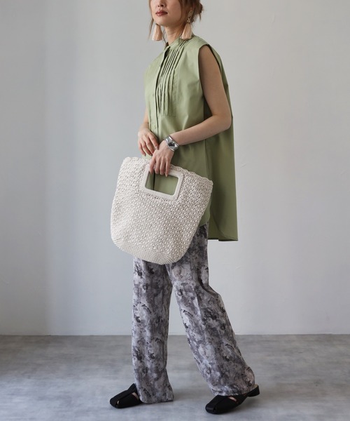 4youstory（フォーユーストーリー）の「ぼかし柄ストレートパンツ（その他パンツ・レディース・モカ/グレー/グリーン・FREE）」の7枚目の写真