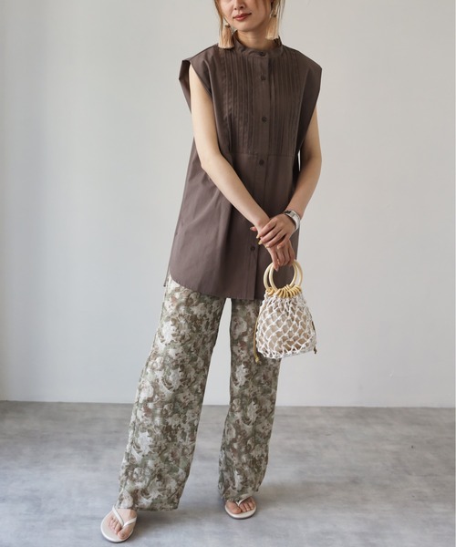 4youstory（フォーユーストーリー）の「ぼかし柄ストレートパンツ（その他パンツ・レディース・モカ/グレー/グリーン・FREE）」の5枚目の写真