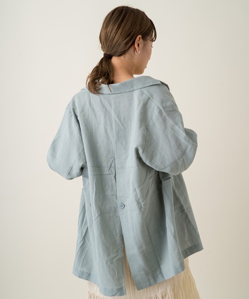 Kastane(カスタネ)の「無地BIGジャケット(テーラードジャケット・レディース・アイボリー/ミント・FREE)」の9枚目の写真