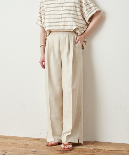 CIAOPANIC TYPY(チャオパニックティピー)の「しわ防止テックリネンパンツ(その他パンツ・レディース・アイボリー/レッド/パープル/グリーン・MEDIUM/SMALL/LARGE)」の5枚目の写真