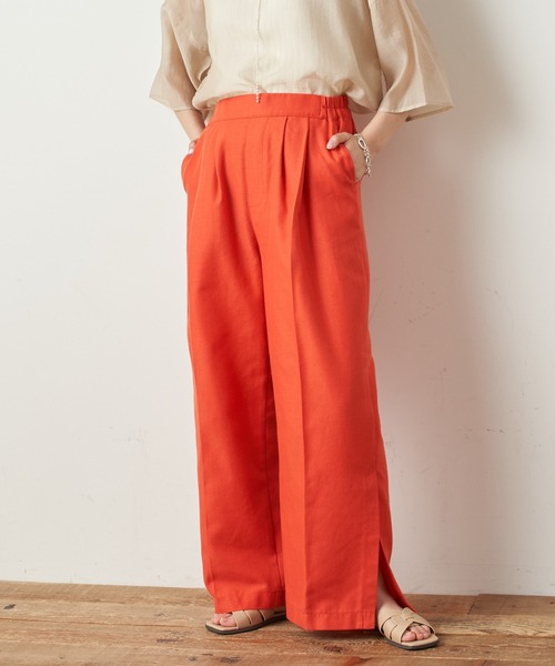 CIAOPANIC TYPY(チャオパニックティピー)の「しわ防止テックリネンパンツ(その他パンツ・レディース・アイボリー/レッド/パープル/グリーン・MEDIUM/SMALL/LARGE)」の15枚目の写真