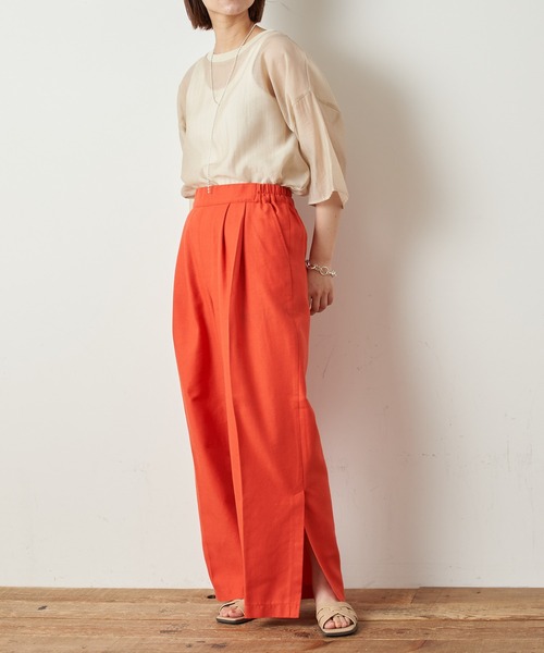 CIAOPANIC TYPY(チャオパニックティピー)の「しわ防止テックリネンパンツ(その他パンツ・レディース・アイボリー/レッド/パープル/グリーン・MEDIUM/SMALL/LARGE)」の17枚目の写真