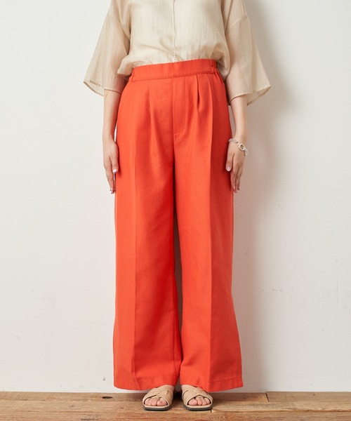 CIAOPANIC TYPY(チャオパニックティピー)の「しわ防止テックリネンパンツ(その他パンツ・レディース・アイボリー/レッド/パープル/グリーン・MEDIUM/SMALL/LARGE)」の18枚目の写真