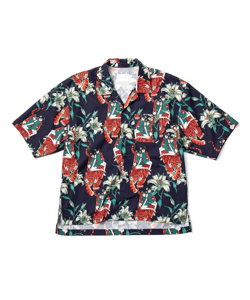 被宝園（ヒホウエン）の「精彩のアロハシャツ（シャツ/ブラウス・メンズ・ネイビー/アイボリー・FREE）」の2枚目の写真