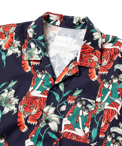 被宝園（ヒホウエン）の「精彩のアロハシャツ（シャツ/ブラウス・メンズ・ネイビー/アイボリー・FREE）」の6枚目の写真