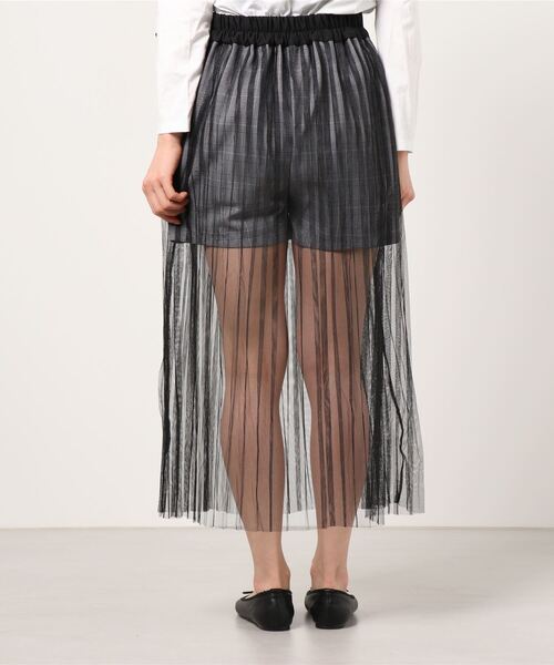 WEGO（ウィゴー）の「WEGO/ベルト付チュールレイヤードスカート（スカート・レディース・グレー系その他2/ブラック・FREE）」の7枚目の写真