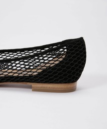 ペリーコ フラットパンプス バックル メッシュ ドット ブラック 36.5 ペリーコ フラットパンプス バックル メッシュ ドット ブラック