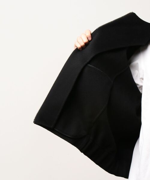 ATTACHMENT（アタッチメント）の「W/Ca DOUBLE FAVE BEAVER CLOTH COLLARLESS ZIPUP JACKET（ブルゾン・メンズ・ブラック/ダークベージュ・3/2/1）」の12枚目の写真