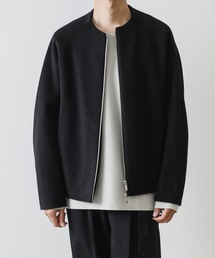 ATTACHMENT | W/Ca DOUBLE FAVE BEAVER CLOTH COLLARLESS ZIPUP JACKET(ブルゾン)