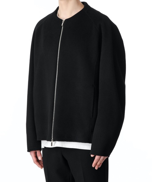 ATTACHMENT（アタッチメント）の「W/Ca DOUBLE FAVE BEAVER CLOTH COLLARLESS ZIPUP JACKET（ブルゾン・メンズ・ブラック/ダークベージュ・3/2/1）」の11枚目の写真