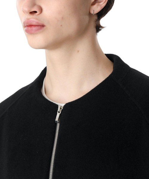 ATTACHMENT（アタッチメント）の「W/Ca DOUBLE FAVE BEAVER CLOTH COLLARLESS ZIPUP JACKET（ブルゾン・メンズ・ブラック/ダークベージュ・3/2/1）」の6枚目の写真